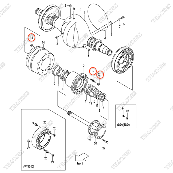 (FD35/FD40) Bộ bulong tắc kê 24353-72001; 01400-10020; 23913-02041