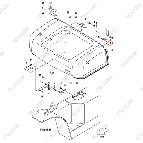 Xi lanh nắp capo trái 535C2-60401