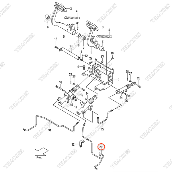 (FD35C9/40C9) Ống dầu phanh trái 243C5-40221