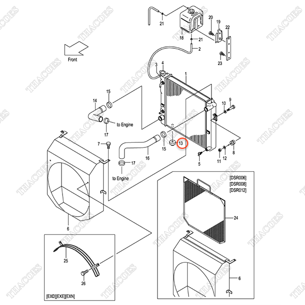 Cao su chân két nước 239A2-12021