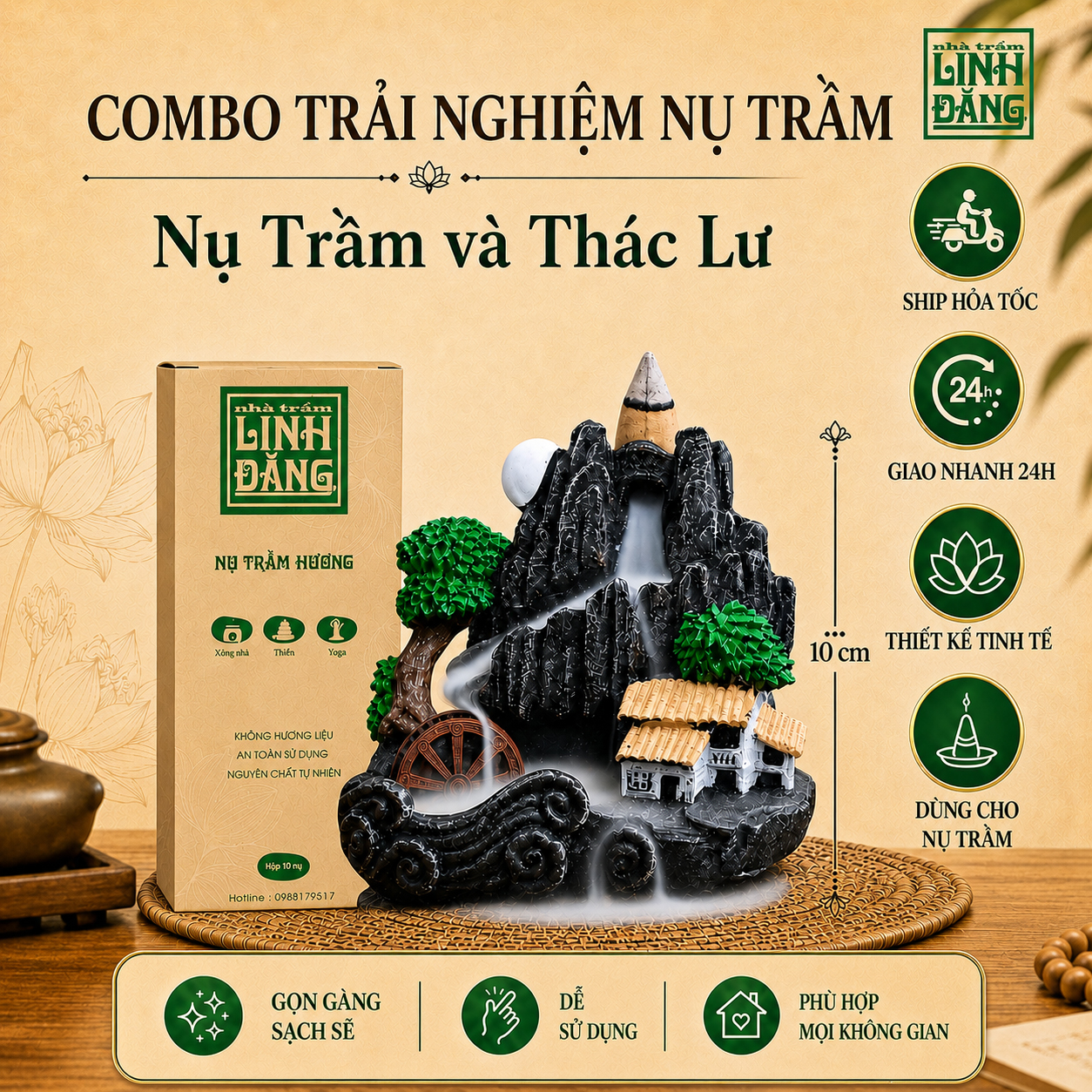 Combo Trải Nghiệm Nụ Trầm Linh Đăng Non Bộ 2