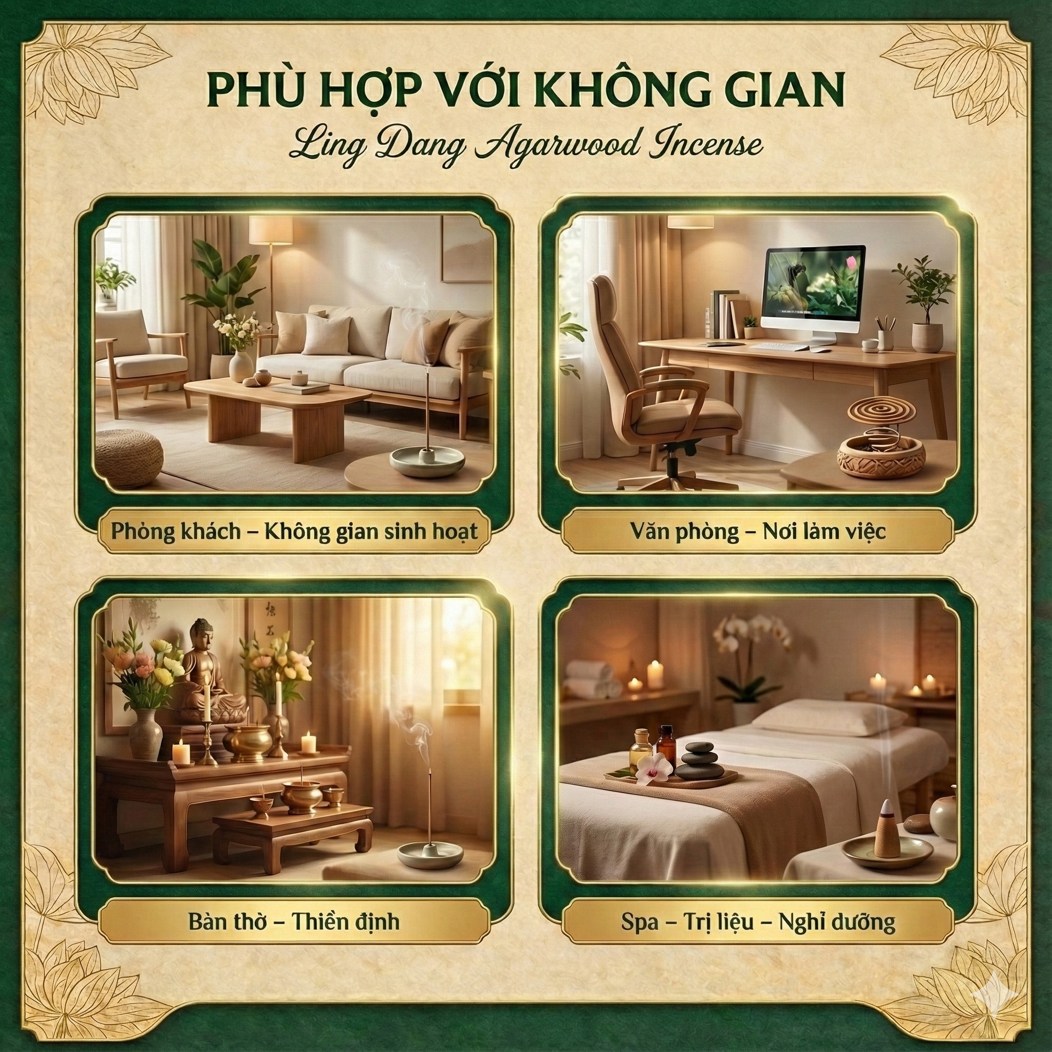 Nụ Trầm Hương Nguyên Chất Linh Đăng LD-10N- Nhang Trầm Không Hóa Chất, Đốt Thác Khói, Xông Nhà, Thiền, Thờ Cúng