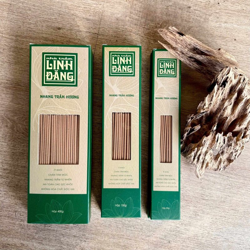 Combo 2 Hộp Nhang Trầm Hương Tự Nhiên 36.5cm Hộp 150g – Không Hương Liệu – Thờ Cúng – Nhà Trầm Linh Đăng
