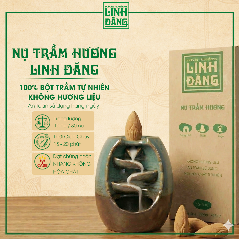 Nụ Trầm Hương Linh Đăng – Trầm Tự Nhiên Không Hóa Chất, Khói Nhẹ, Dùng Thiền & Xông Nhà