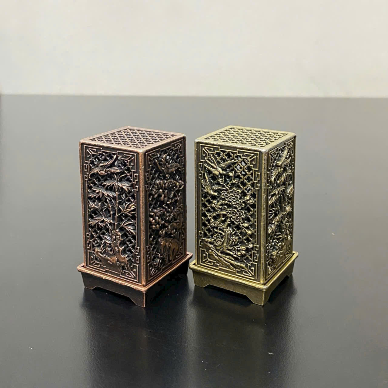 Lư Hộp Kim Mini Lá 21