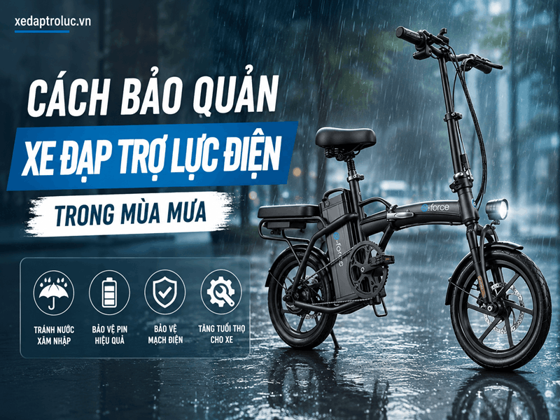 Cách bảo quản xe đạp trợ lực điện trong mùa mưa, tránh nước vào mạch