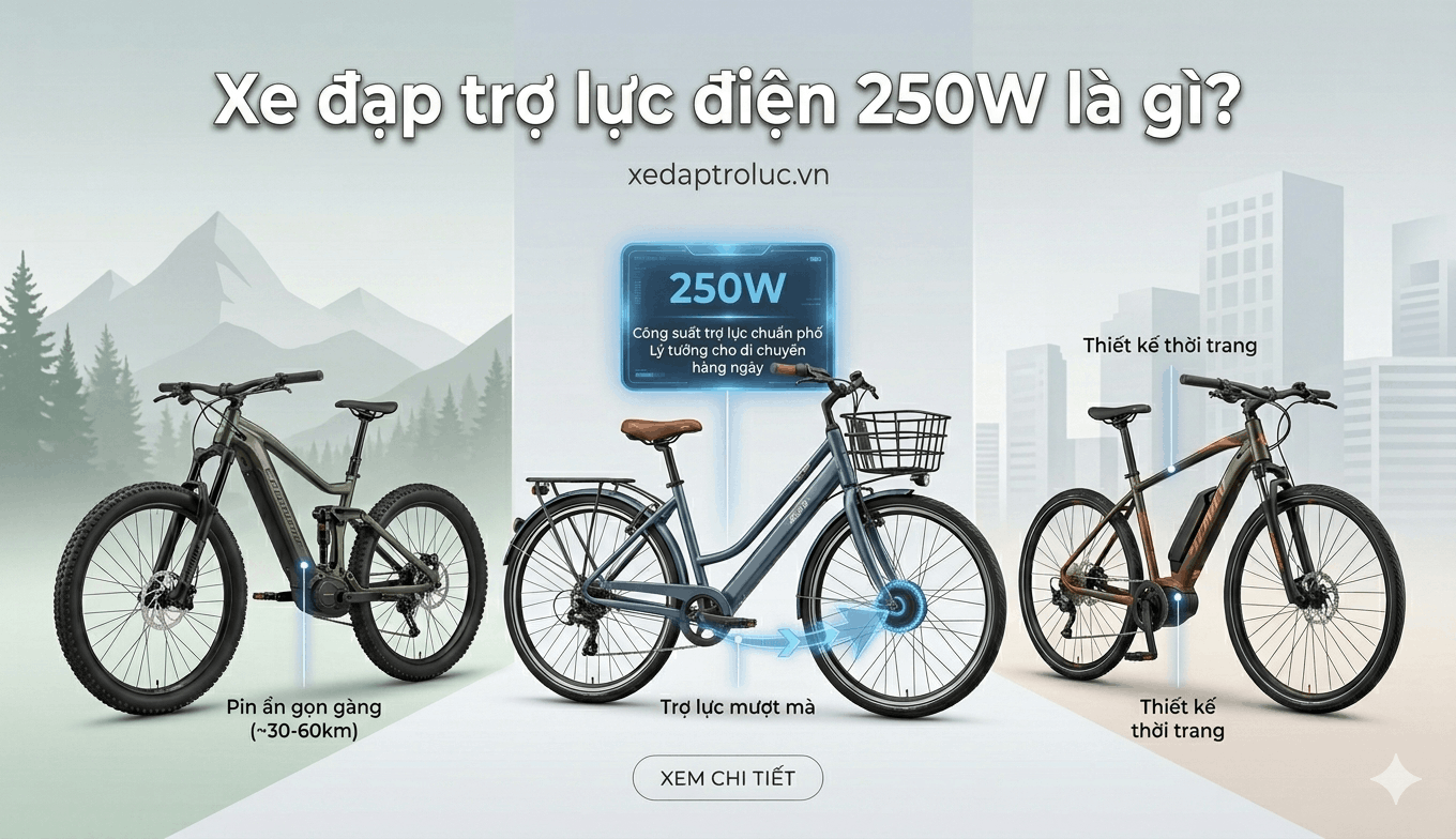 Xe đạp trợ lực điện 250W là gì?