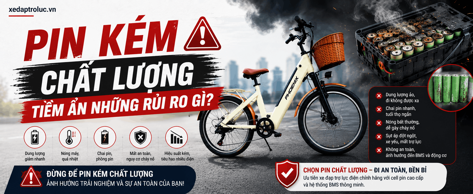 Pin kém chất lượng tiềm ẩn những rủi ro gì?