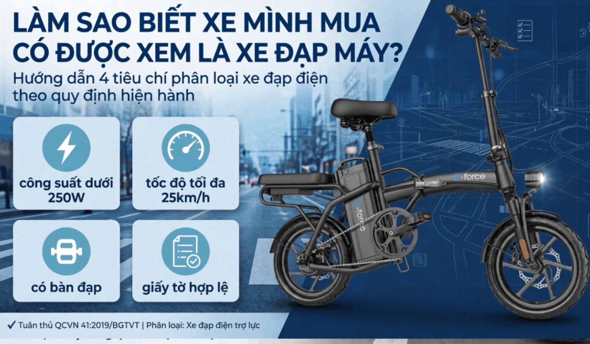 Làm sao biết xe mình mua có được xem là xe đạp máy?