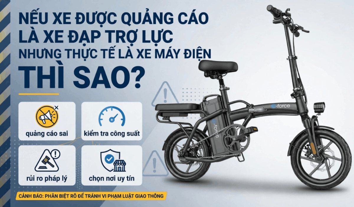 Nếu xe được quảng cáo là “xe đạp trợ lực” nhưng thực tế là xe máy điện thì sao?