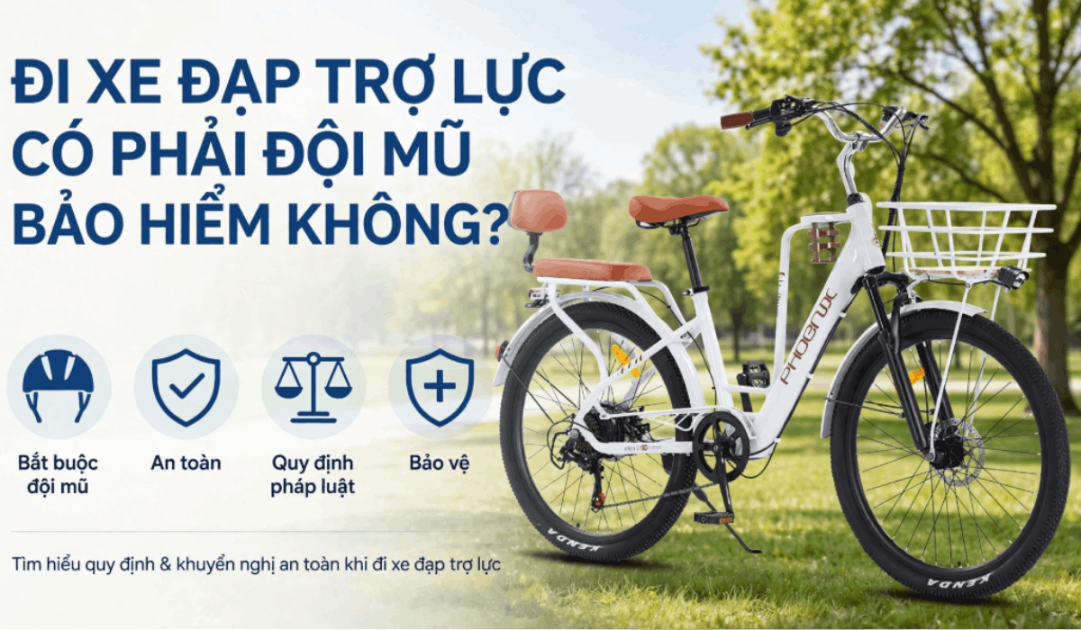 Đi xe đạp trợ lực có phải đội mũ bảo hiểm không?