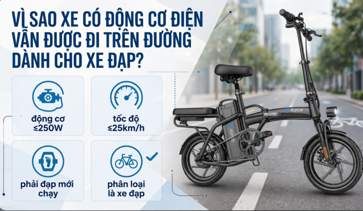 Vì sao xe có động cơ điện vẫn được đi trên đường dành cho xe đạp?