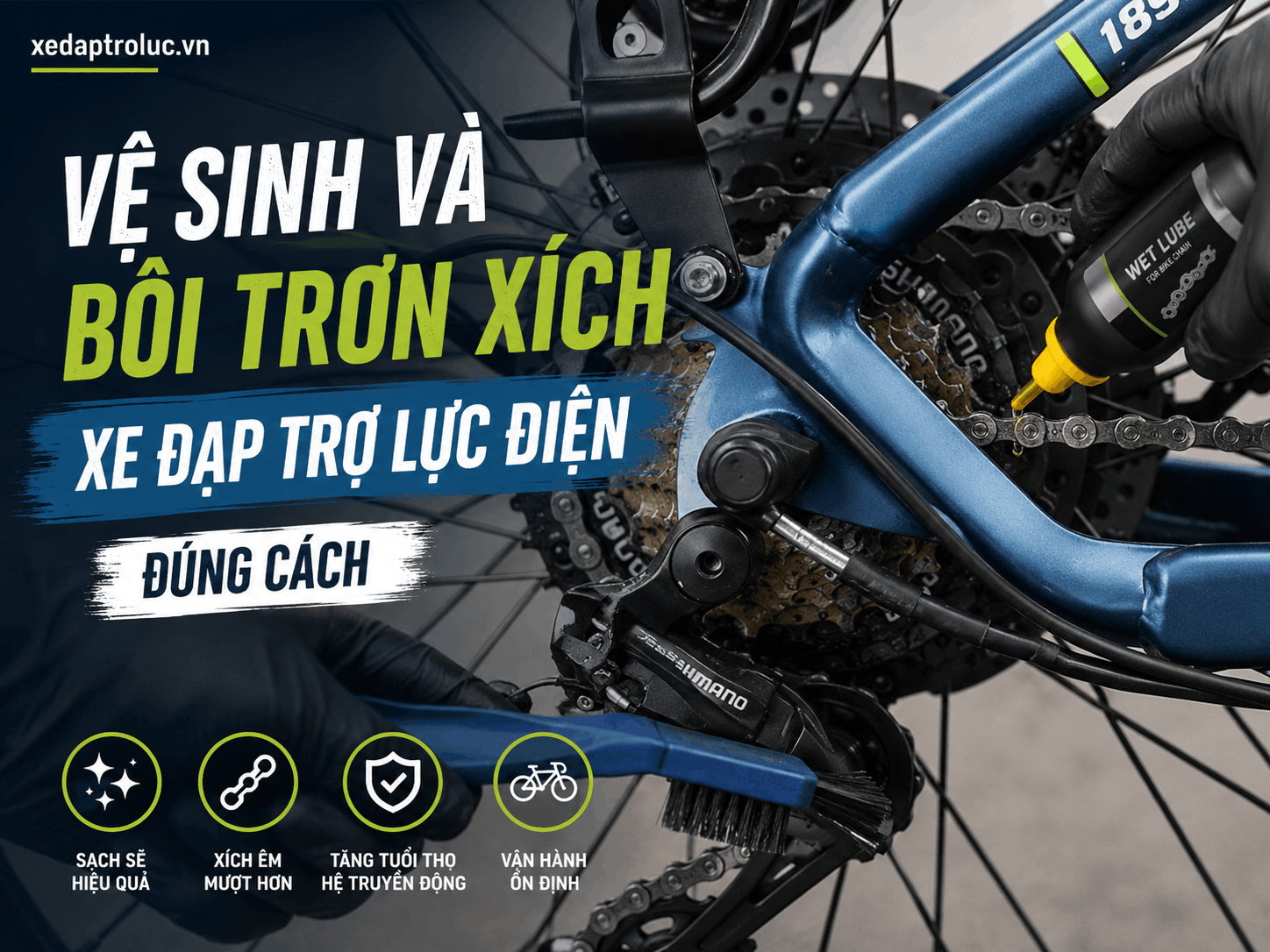 Vệ sinh và bôi trơn xích xe đạp trợ lực điện đúng cách