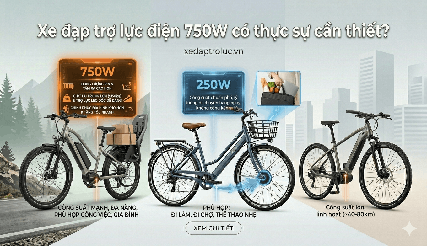 Xe đạp trợ lực điện 750W có thực sự cần thiết?