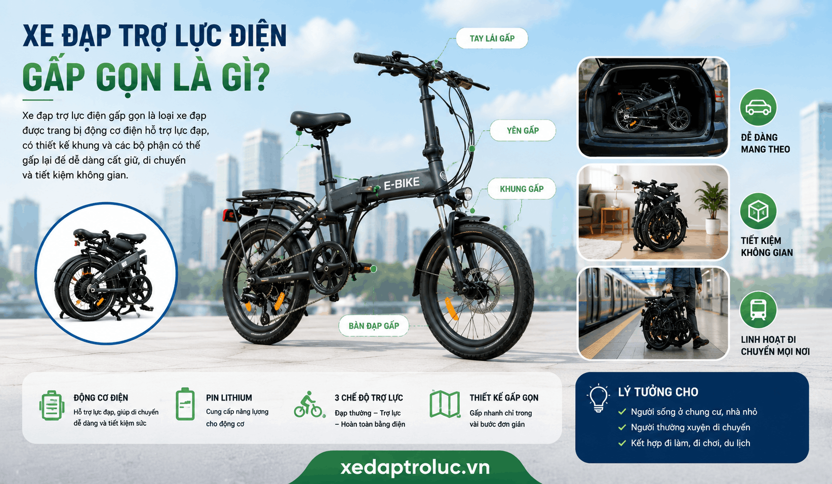 Xe đạp trợ lực điện gấp gọn là gì?