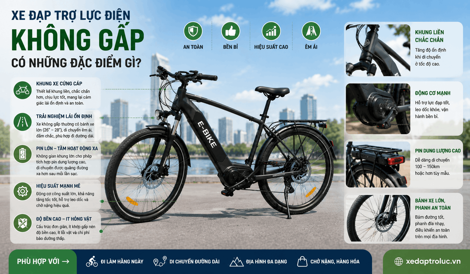 Xe đạp trợ lực điện không gấp có những đặc điểm gì?