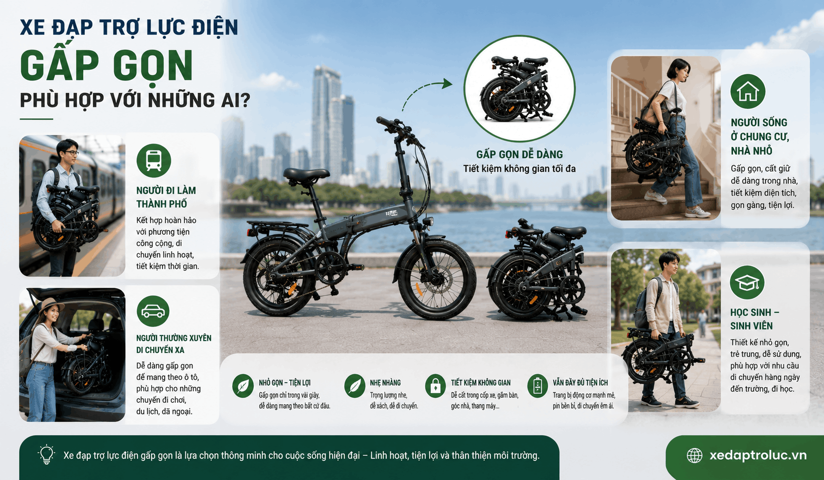Xe đạp trợ lực điện gấp gọn phù hợp với những ai?