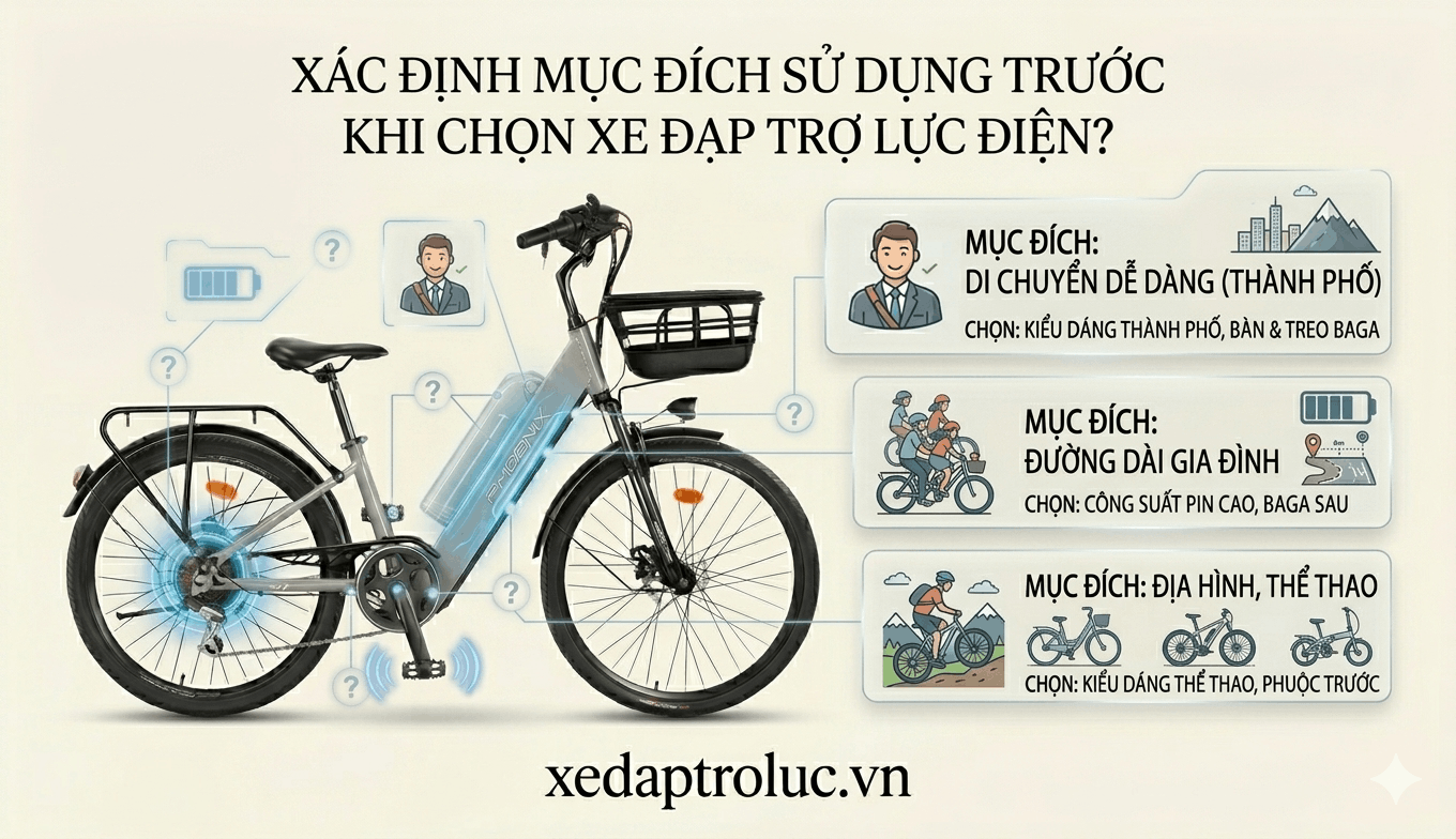 Xác định mục đích sử dụng trước khi chọn xe đạp trợ lực điện