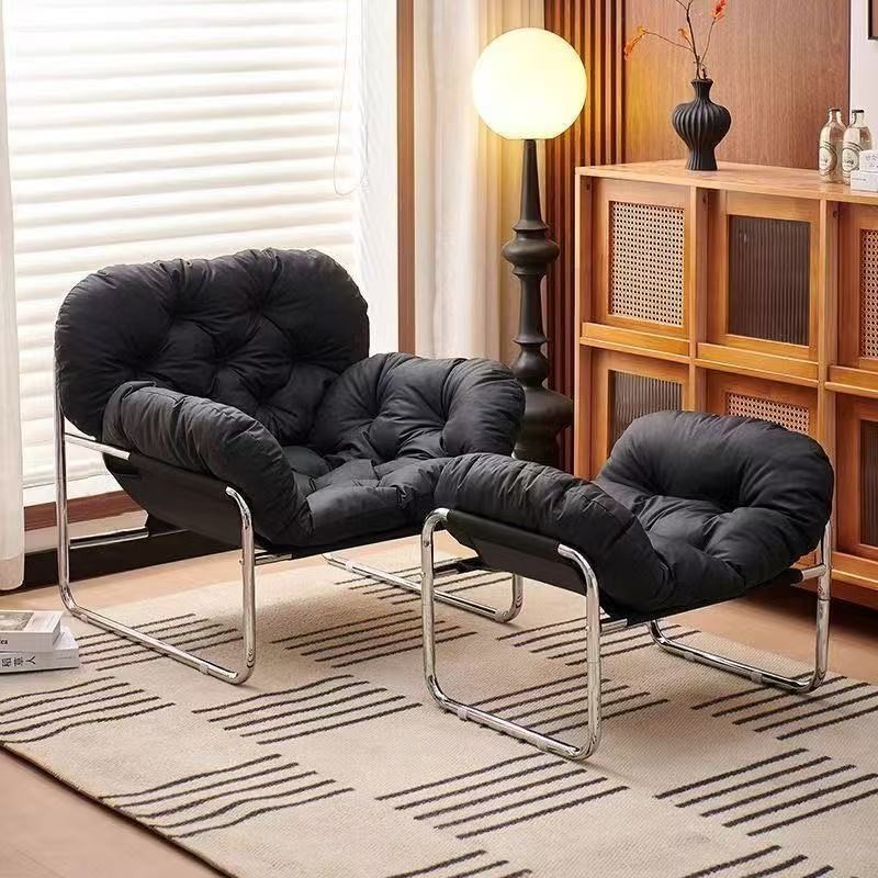 Ghế Sofa Đơn Phong Cách Bắc Âu  Da Chống Xước Cao Cấp  Lõi Bông Mềm Mại  Thiết Kế Cong Êm Ái
