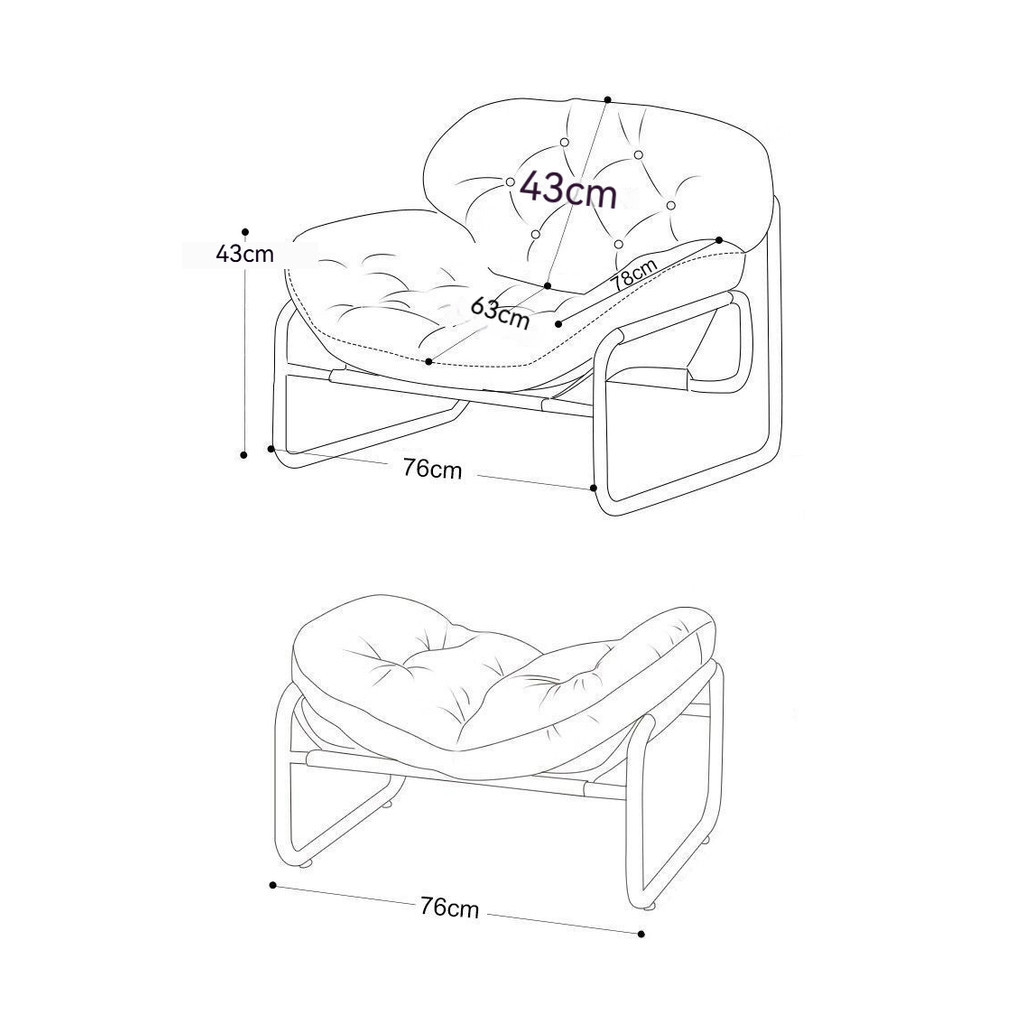Ghế Sofa Đơn Phong Cách Bắc Âu  Da Chống Xước Cao Cấp  Lõi Bông Mềm Mại  Thiết Kế Cong Êm Ái