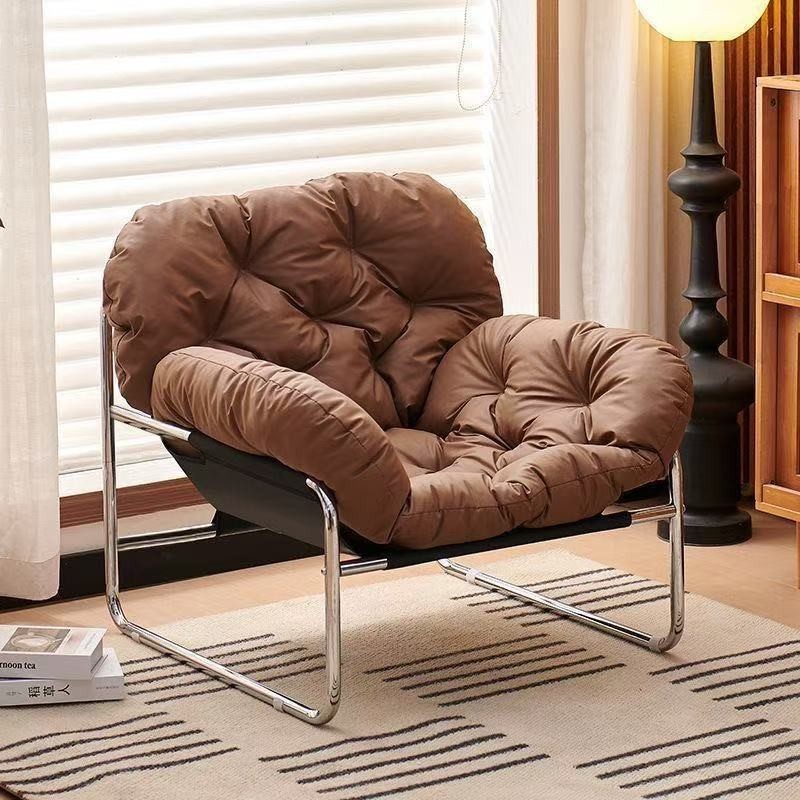 Ghế Sofa Đơn Phong Cách Bắc Âu  Da Chống Xước Cao Cấp  Lõi Bông Mềm Mại  Thiết Kế Cong Êm Ái