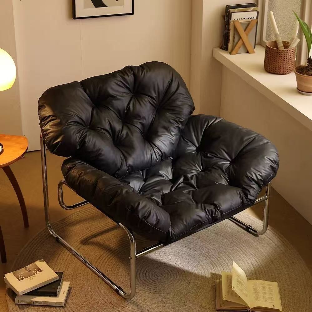 Ghế Sofa Đơn Phong Cách Bắc Âu  Da Chống Xước Cao Cấp  Lõi Bông Mềm Mại  Thiết Kế Cong Êm Ái