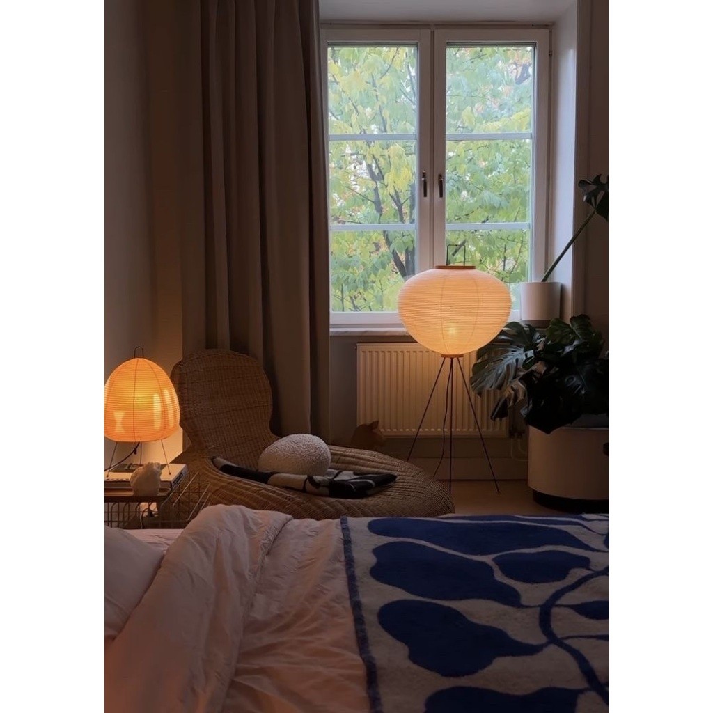 ĐÈN SÀN HÌNH CẦU BẰNG GIẤY GẠO, PHONG CÁCH HIỆN ĐẠI ĐƠN GIẢN (LỒNG ĐÈN MÀU TRẮNG)