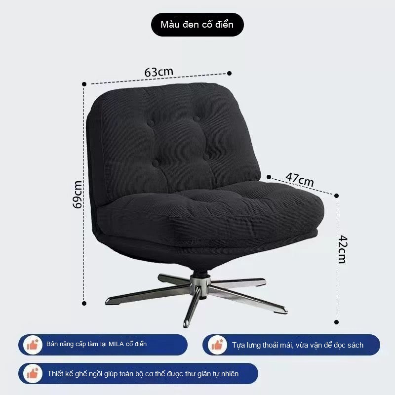Ghế Sofa Nhỏ Mới Dewey Ringer Ghế Giải Trí Xoay Được Phòng Khách Căn Hộ Nhỏ Ghế Đơn