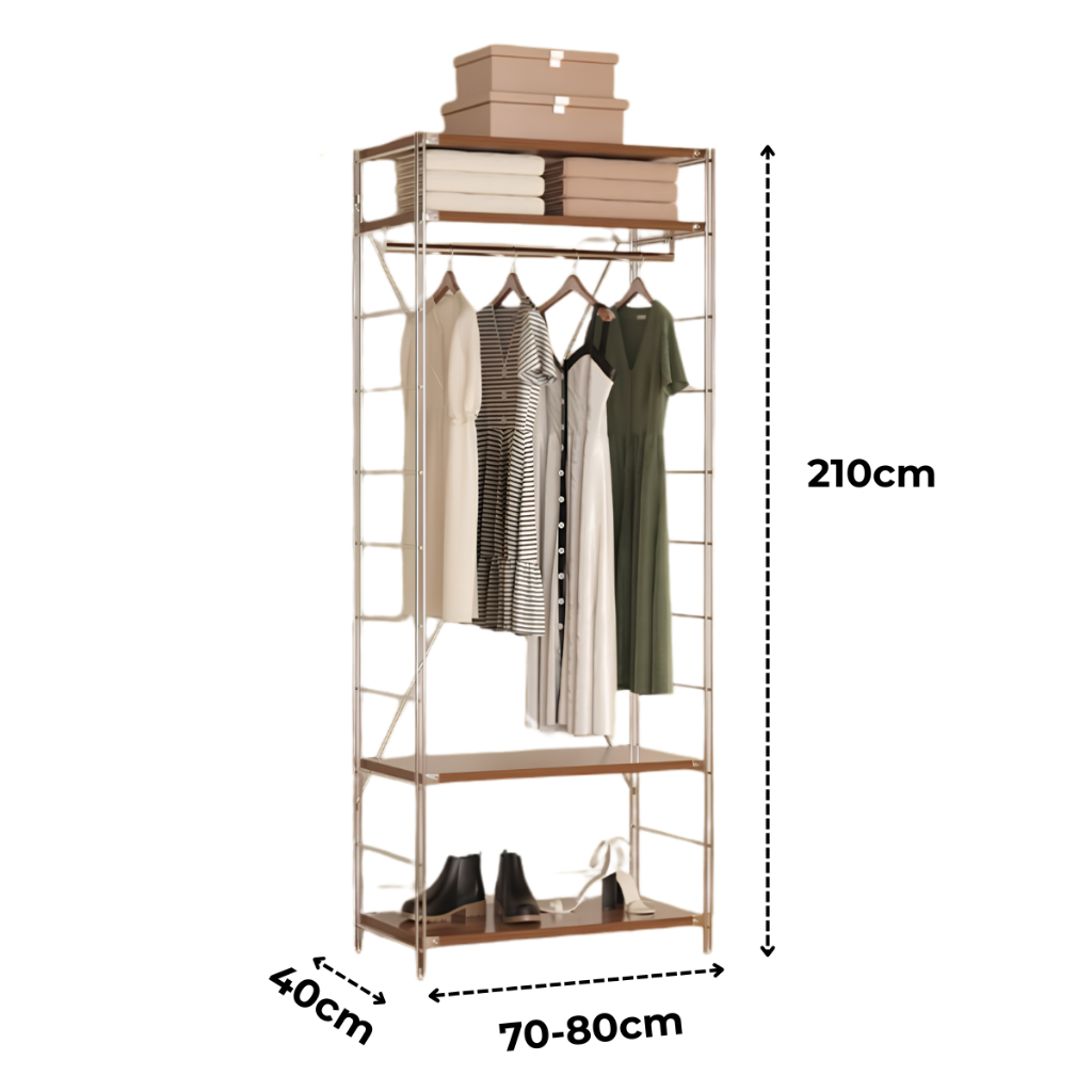 Tủ Quần Áo Gỗ Mở Gia Dụng, lắp ráp