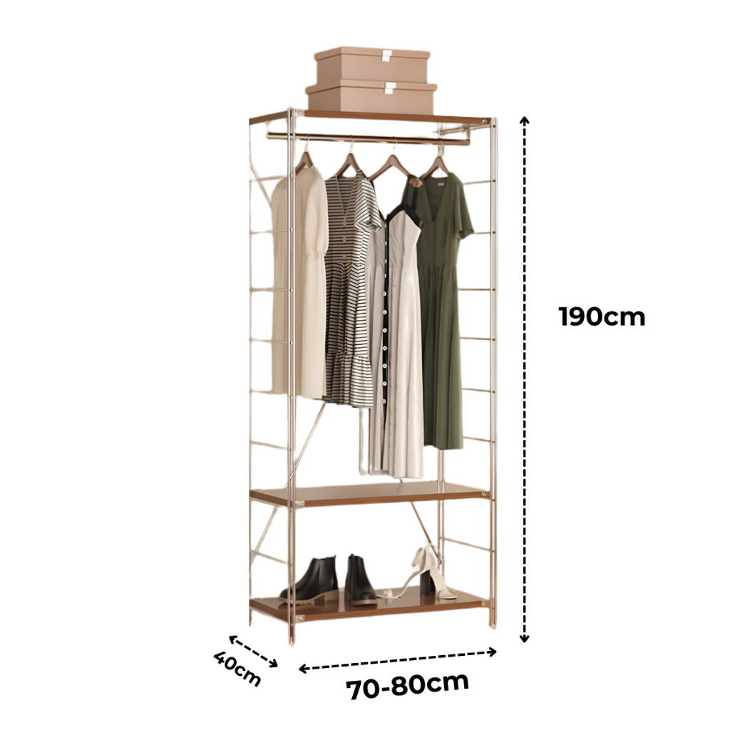 Tủ Quần Áo Gỗ Mở Gia Dụng, lắp ráp