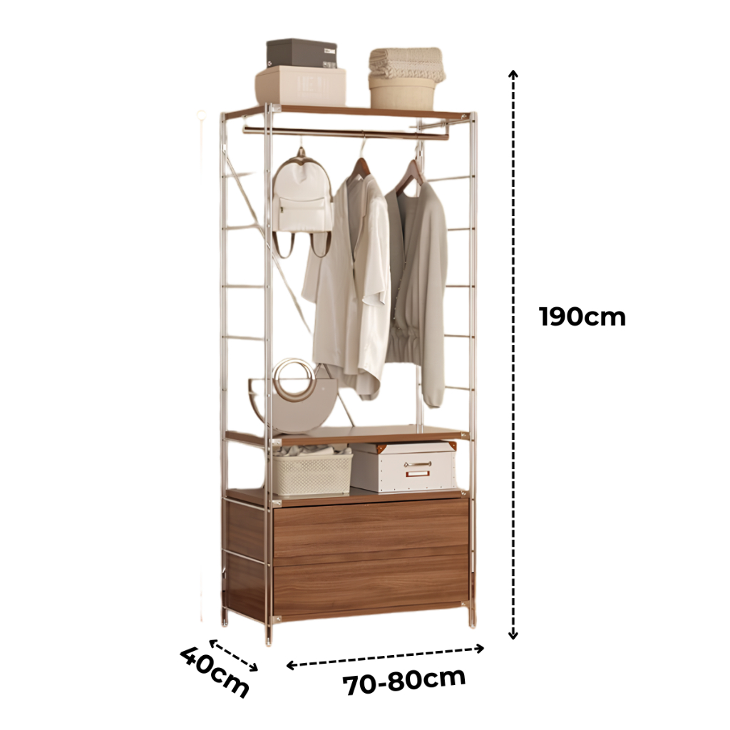 Tủ Quần Áo Gỗ Mở Gia Dụng, lắp ráp