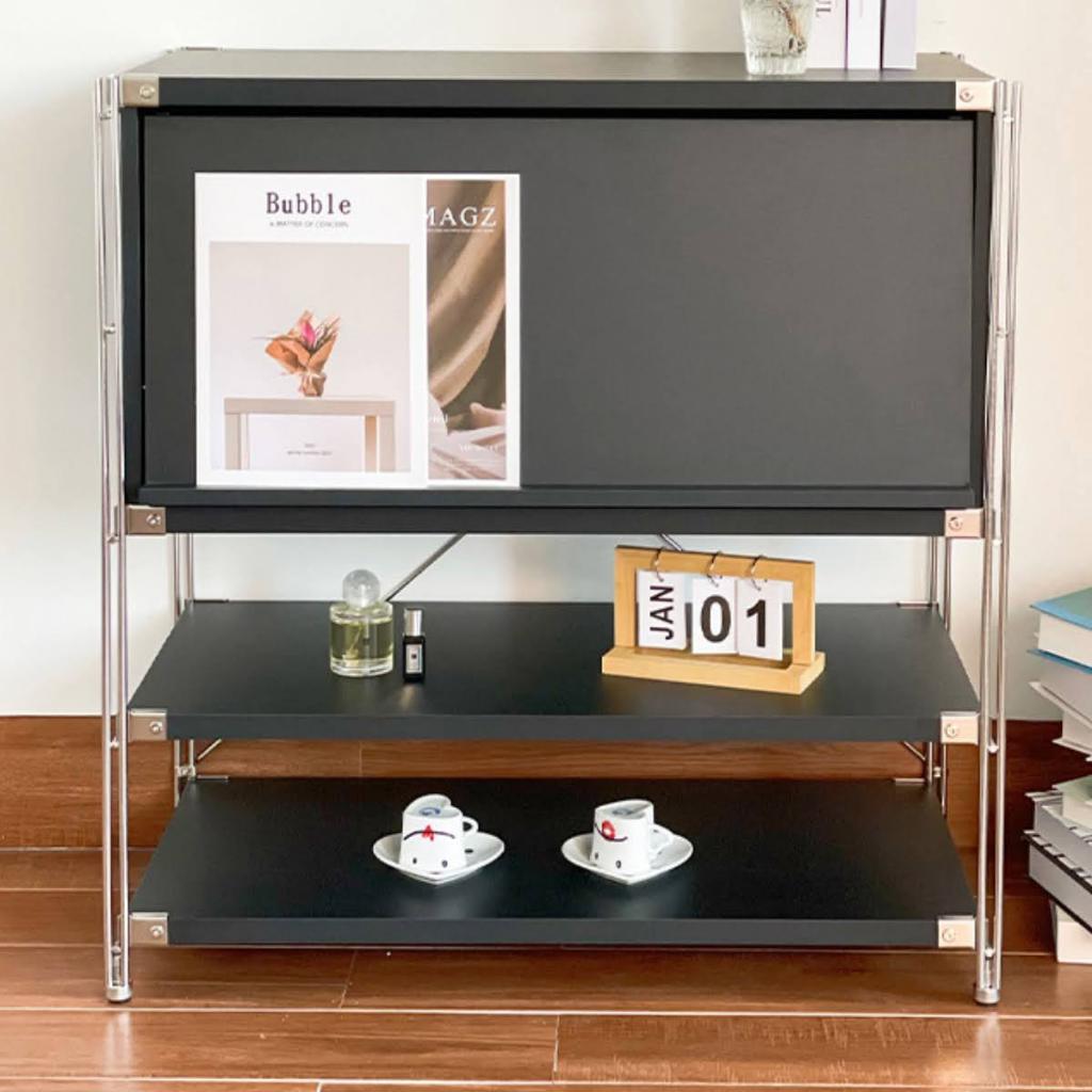 Tủ Lưu Trữ Đa Năng+Kệ Để Đồ Thông Minh Phong Cách Nhật-Tủ Trưng Bày Tạp Chí màu đen