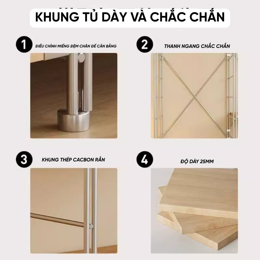 Tủ Quần Áo Gỗ Mở Gia Dụng, lắp ráp