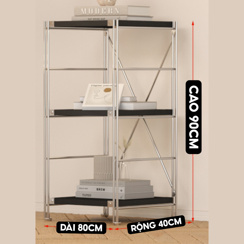 Kệ gỗ 3 TẦNG trang trí lắp ráp, cao cấp