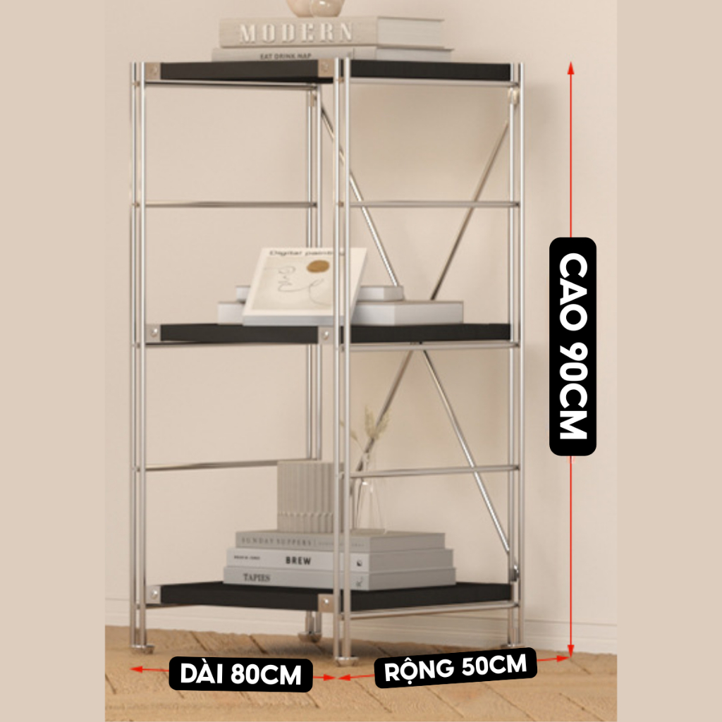 Kệ gỗ 3 TẦNG trang trí lắp ráp, cao cấp