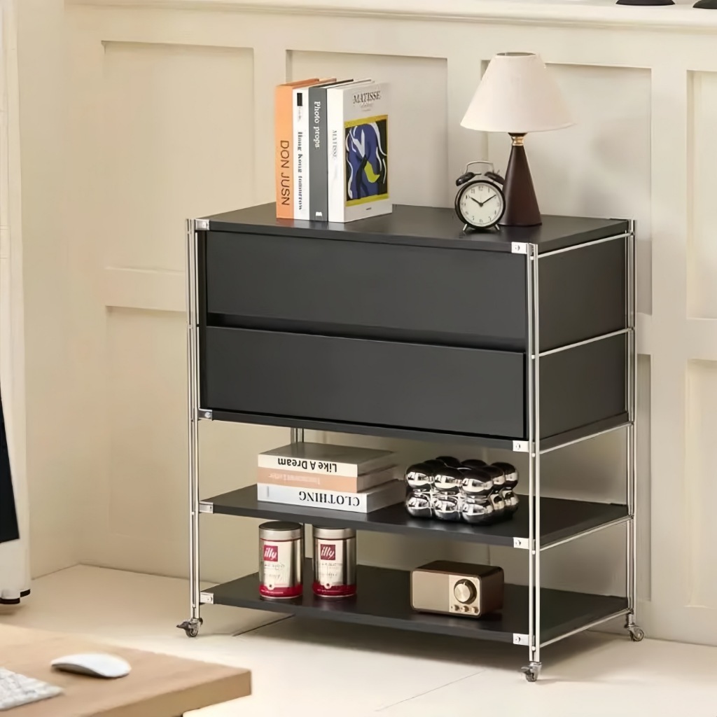 Tủ Lưu Trữ Kéo Đa Năng+Kệ Để Đồ Thông Minh (Black)