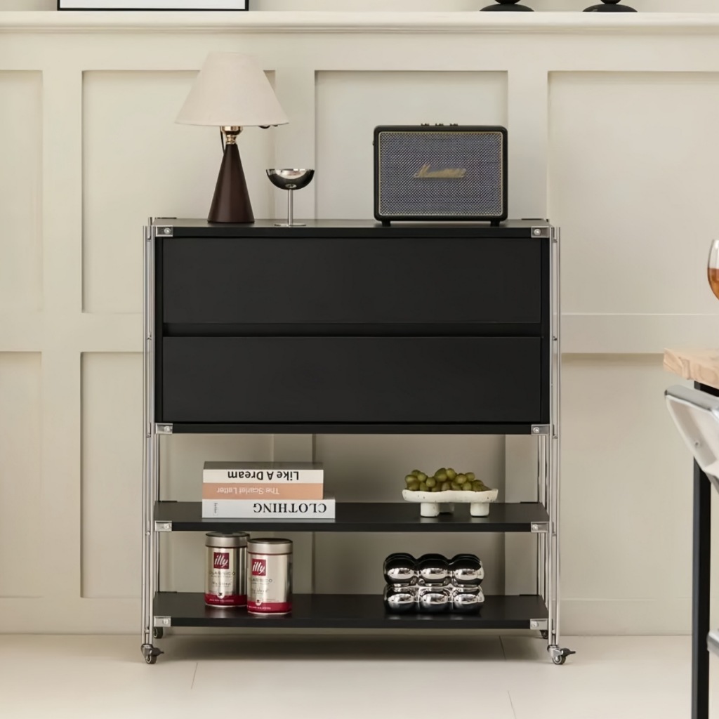 Tủ Lưu Trữ Kéo Đa Năng+Kệ Để Đồ Thông Minh (Black)