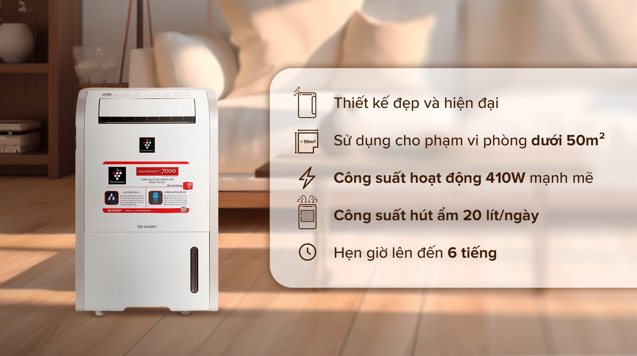 Máy hút ẩm Sharp DW-D12A-W