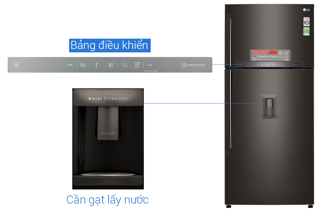 Tủ lạnh LG GN-D602BL Inverter 475 lít - Chính hãng