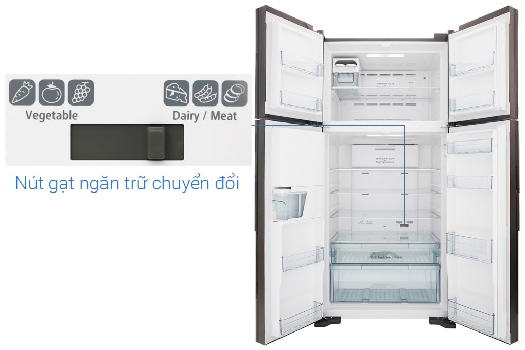 Tủ lạnh Hitachi Inverter 540 lít R-FW690PGV7 (GBW- Nâu) - Chính hãng