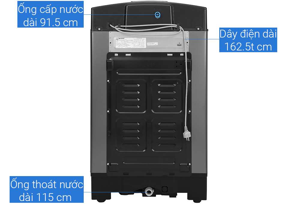 Máy giặt Sharp ES-W102PV-H lồng đứng 10.2 kg - Chính hãng