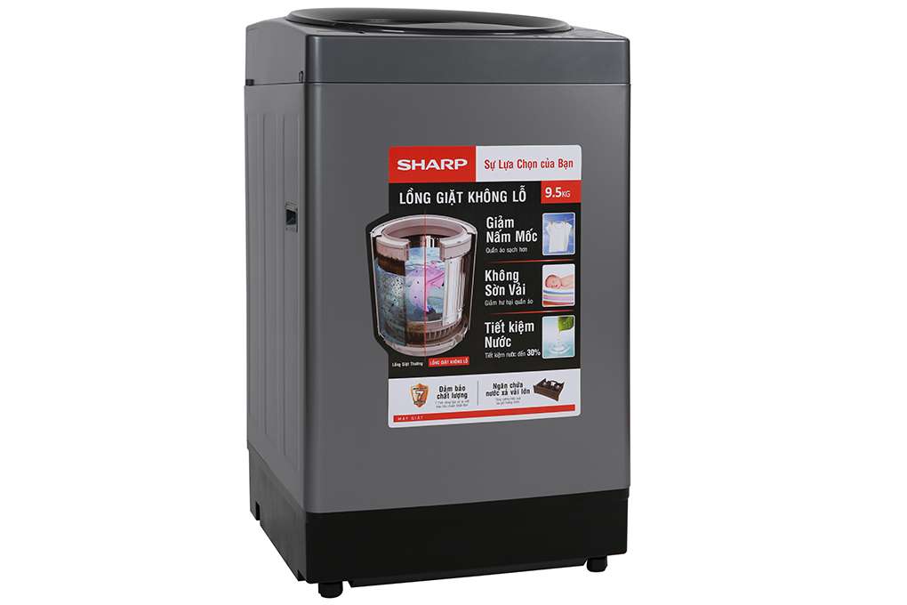 Máy giặt Sharp ES-W95HV-S lồng đứng 9.5kg - Chính hãng