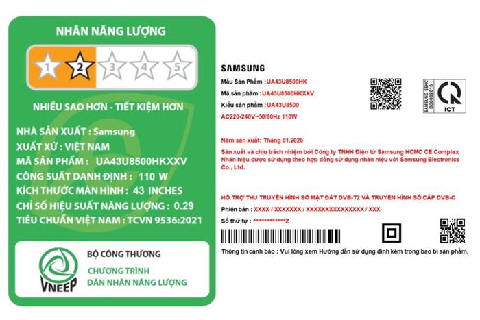 Smart Tivi UHD Samsung Vision AI 4K 43 inch UA43U8500HKXXV [ 43U8500H ]