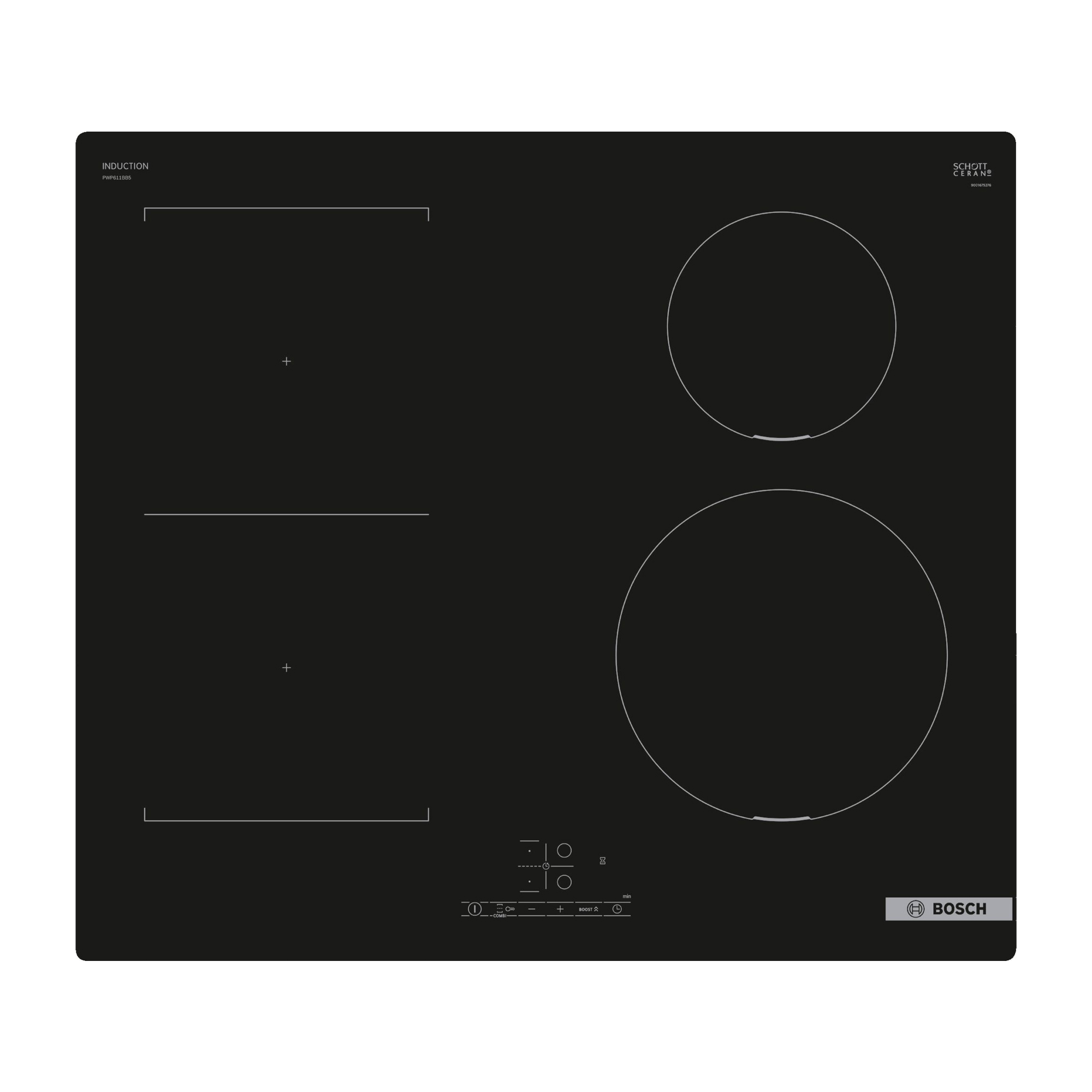 BẾP TỪ BOSCH SERIE 4 PWP611BB5E 4 VÙNG NẤU BÁN KẾT HỢP COMBIZONE