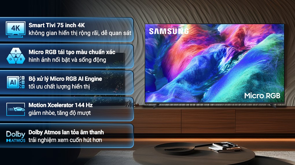 Tivi Micro RGB Samsung AI 4K 75 inch MRA75R85HA