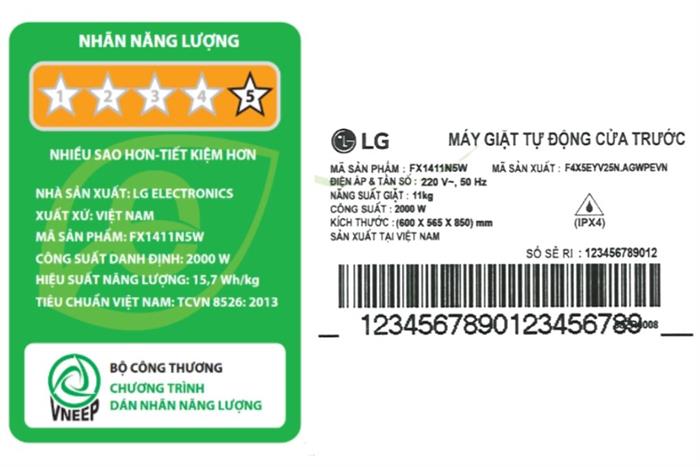 Máy giặt LG AI DD Inverter 11 kg FX1411N5W
