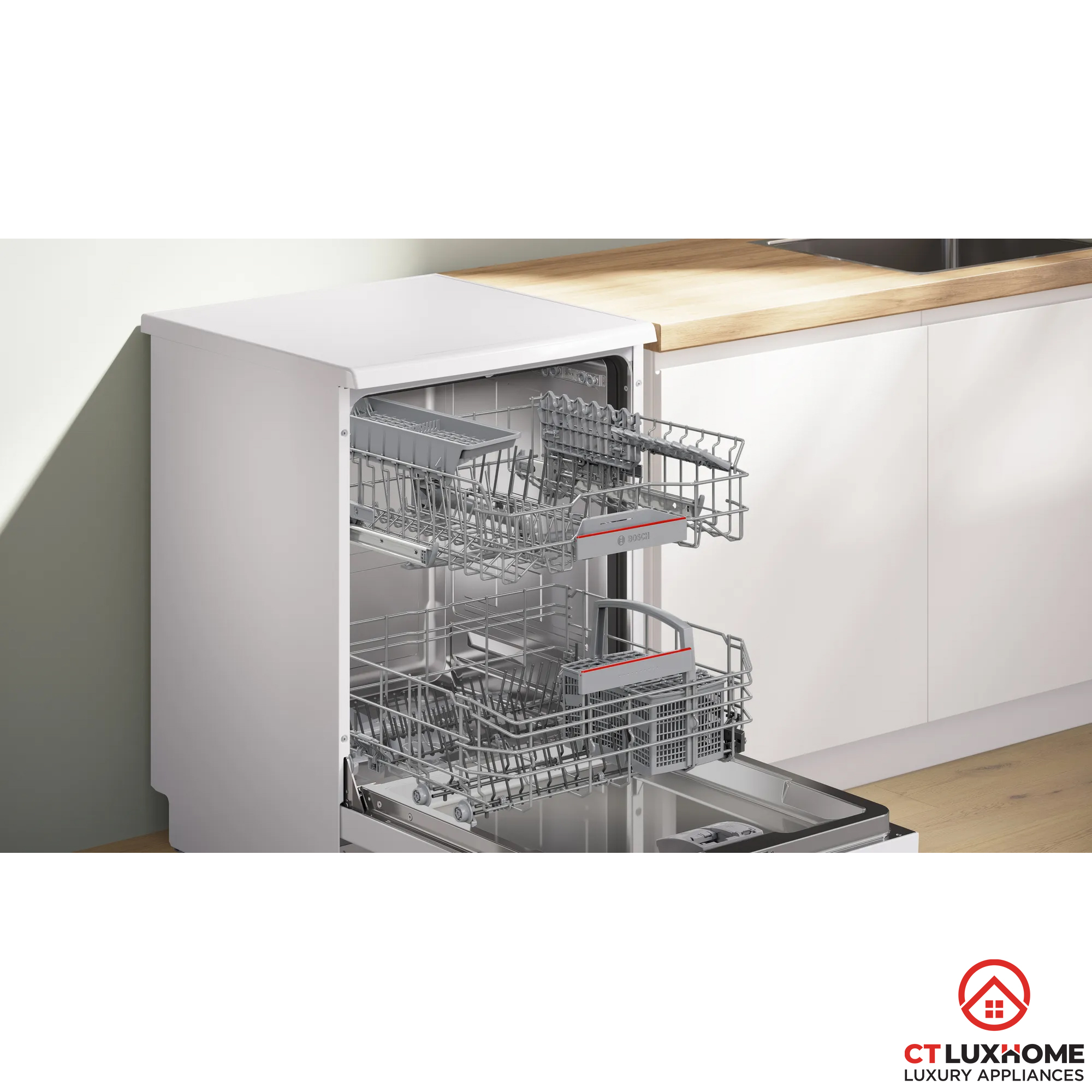 MÁY RỬA BÁT ĐỘC LẬP BOSCH SMS4EBW00D SERIE 4 13 BỘ