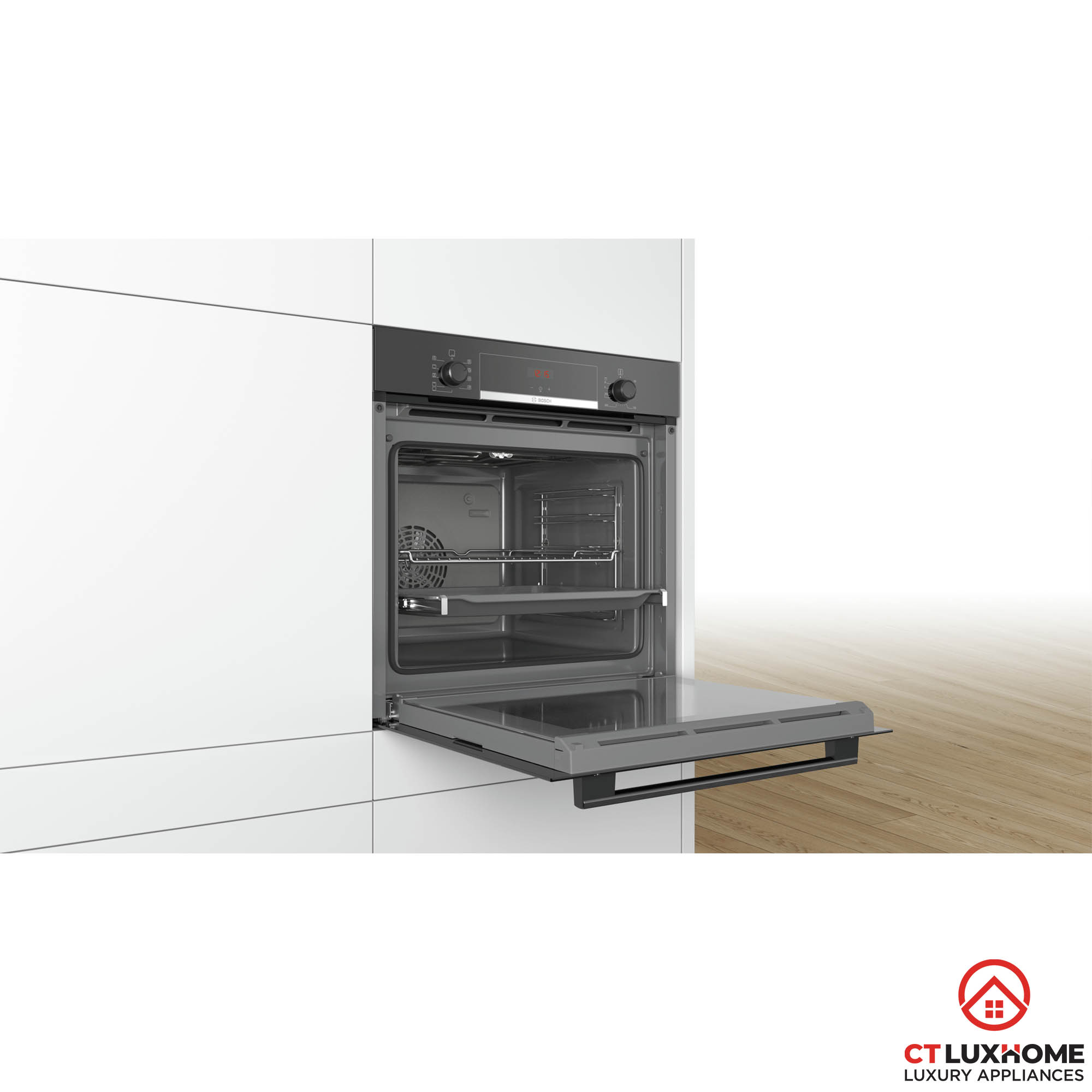 LÒ NƯỚNG ÂM TỦ BOSCH HBA534EB0 SERIE 4 71 LÍT ECOCLEAN