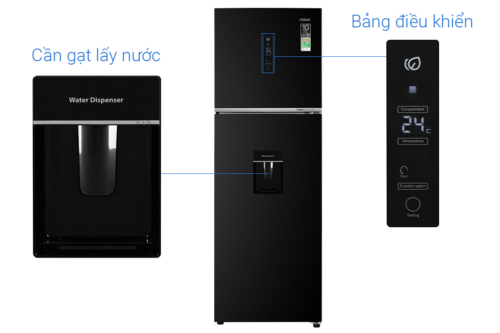 Tủ lạnh Aqua AQR-T400FA(WFB) 347 lít Inverter