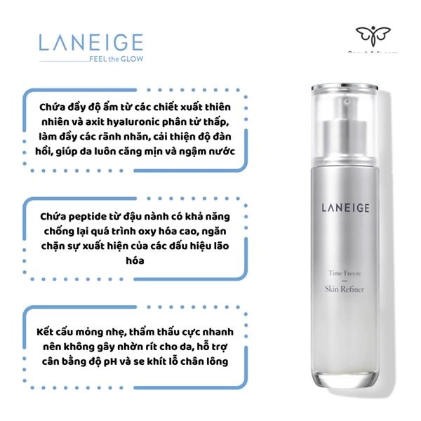 Toner Laneige giúp cải thiện nếp nhăn 120ml Time Freeze Skin Refiner